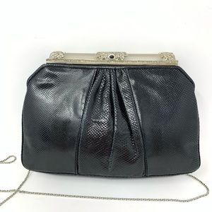 Vintage Judith Leiber Black Lizard Art Deco Bag